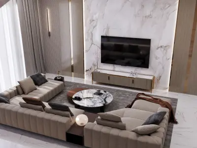 hall  living room 3D model
