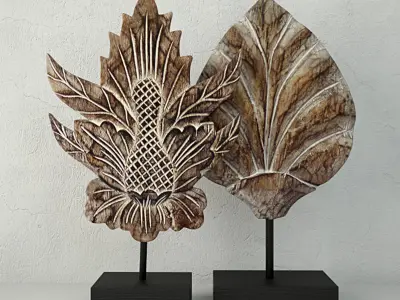 Albesia Wood Carved Decoration 2 3D model
