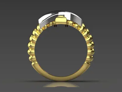 Luxury two-tone ring modern design model gr0039 3D print model