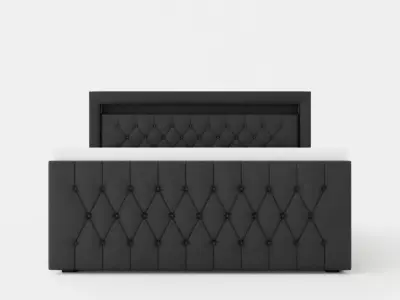 Franco Bed Package 160x200 Co Storage Led Lighting Gray Low-poly 3D model