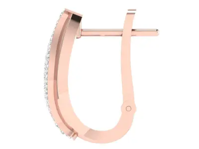 Solitaire Women Earring 3dm STL OBJ FBX Render Details 3D print model buy