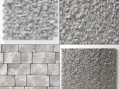 Wall brick rock decoration n1  3D model