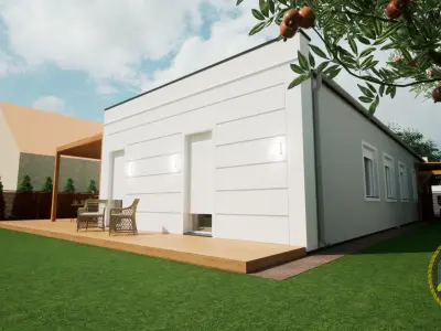 modern one story house model 3D model