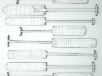 Boating Oars From Kerala 3D model
