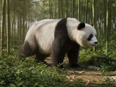 Panda Bear Rigged Animated  3D model