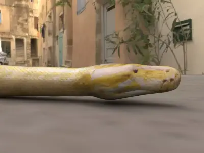 Python worm Low-poly 3D model