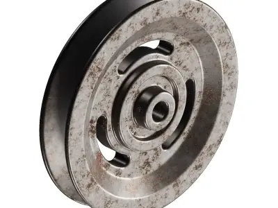 Rusty Gym Machine Pulley 3D model