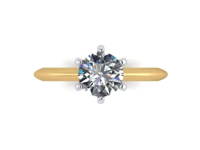 Solitaire Women Diamond Engagement Ring R7 3D print model