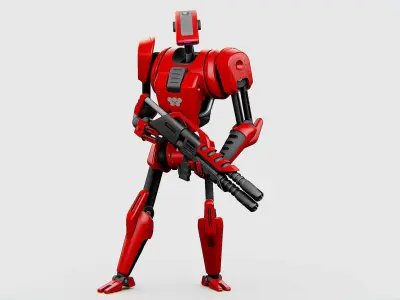 BATTLE DROID KA-20  Rigged for Unreal Engine - Unity - MIXAMO 3D model