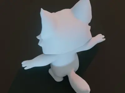 Cartoon Fox Rigged Base Mesh 3D Model Low-poly 3D model