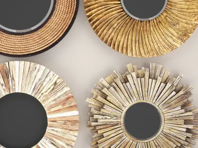 Collection of decorative mirrors 3 3D model