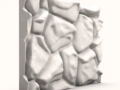Rough-Cut Boulder Wall Asset 3D model
