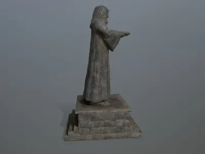 statue 1 of monk Low-poly 3D model