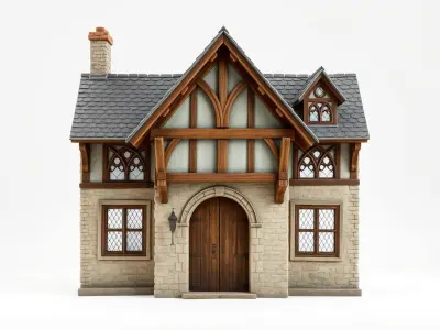 Charming Tudor House Model Pack Low-poly 3D model