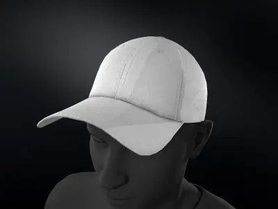 White Basketball Hat  Low-poly 3D model
