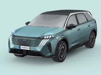 Peugeot E-5008 Low-poly 3D model