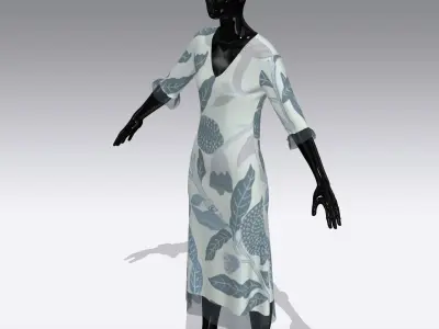 Female Cloth Dress Low-poly 3D model