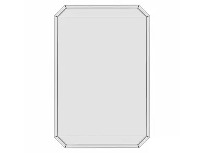 Medium Octagonal Gold Beveled Glass Classic Accent Mirror 3D model