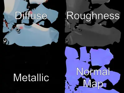 Cartoon Dolphin Model Pack for Interactive Environments Low-poly 3D model
