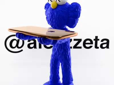 Kaws BFF Cellphone Stand Textured Low-poly 3D model