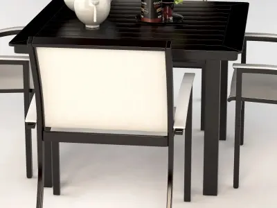 Bazza Dining Chair and Table Set 3D model