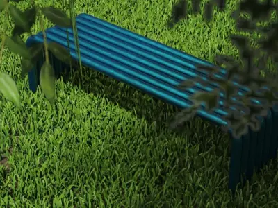 pipe bench Low-poly 3D model