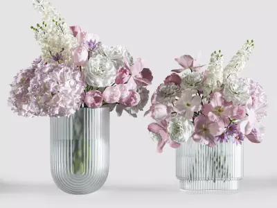 Flower Set 047 Pink flower 3D model