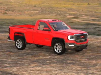 Gmc Sierra 2018 pickup high quality and lowpoly  Low-poly 3D model