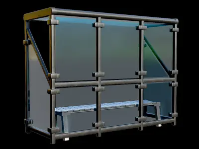 Game Ready Bus Stop 13 Low-poly 3D model