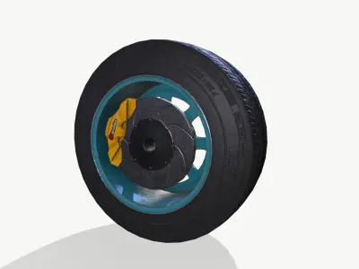 Rally wheel Good Year Low-poly 3D model