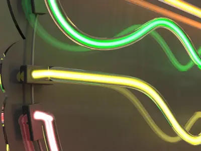 Burger - Neon Sign 3D model