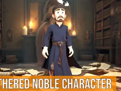 Feathered Noble Character model pack Low-poly 3D model