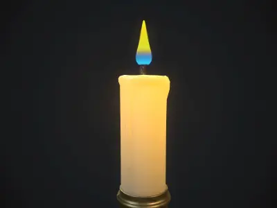 Candle 6 PBR Low-poly 3D model