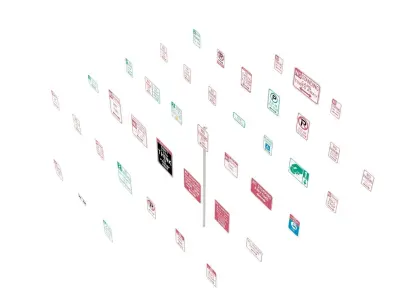 Road Sign US R7 Series Parking 3D model