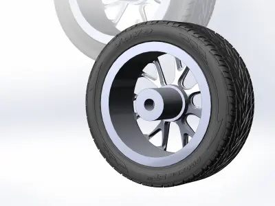 Wheels for scale model of Dodge Challenger Hellcat 3D print model