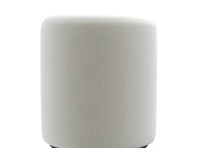 Cilo Ivory Boucle Ottoman 3D model