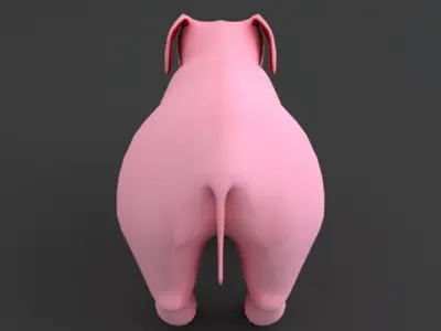 Pig Cartoon Low-poly 3D model