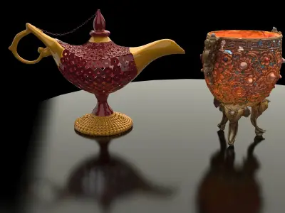 Chinese magic lamp  3D model