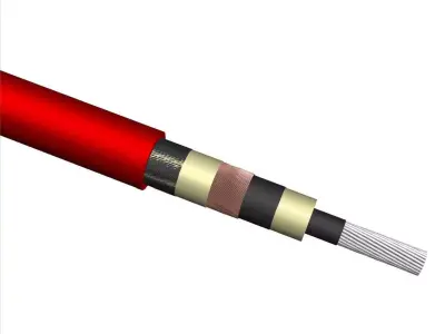 20 kV power cable NA2XSY 185 mm2 Free 3D model