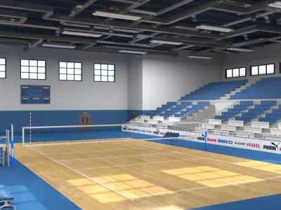 School Gym  Volleyball Court 3D model