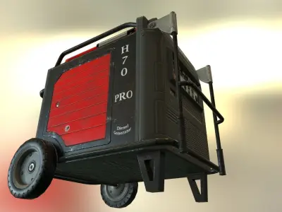PBR Diesel Generator Low-poly 3D model