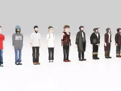 Character  pack Man 02  Rigged  Low-poly 3D model