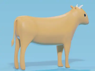 Cartoon Cute Cow 3D model