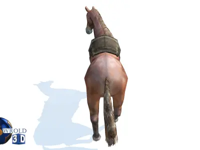 Lowpoly Horse Rigged Animated 3d model Low-poly 3D model