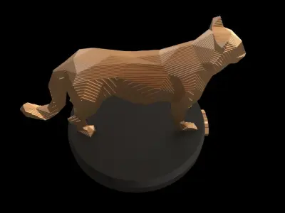 Parametric Tiger Low-poly 3D model