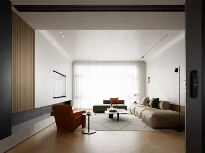Modern living room dining room interior scenes 296 3D model