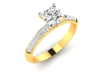 Solitaire Engagement Wedding Women Ring 3dm Render Detail  3D print model