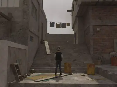 3d concept art with building  3D model