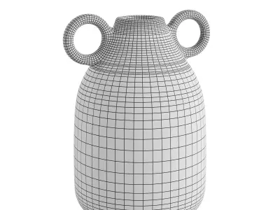 Vase with black and white stripes 3D model