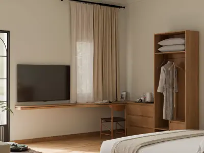 Modern log-style apartment 3D model